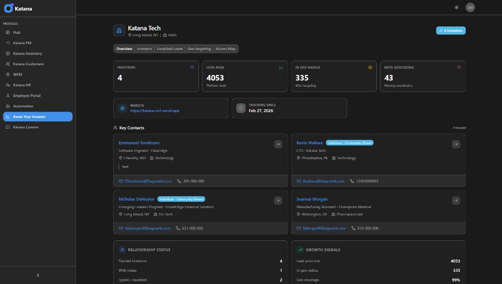 Know Your Investor interface screenshot